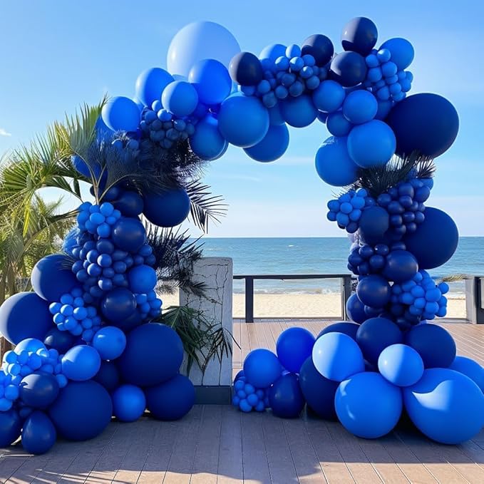 Royal Blue Latex Balloons Different Sizes Double Stuffed Dark Navy Blue Balloon Garland Arch Kit for Graduation Birthday Baby Shower Wedding Independence Memorial Day Party Decorations