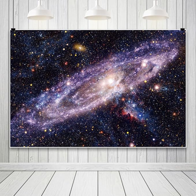 12x8ft Outer Space Planet Galaxy Decorations Backdrop Starry Boys Girls Birthday Background Science Fiction Party Milky Way Universe Solar System Baby Shower Party Banner Photo Booth