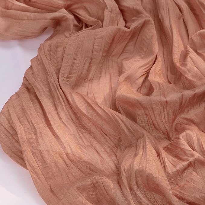 Socomi 6pcs Dusty Rose Summer Cheesecloth Table Runner Boho Rustic Gauze 120 inch 10FT Cheese Cloth Sheer Runner for Wedding Party Baby Shower Birthday Home Decor Holiday Decorations