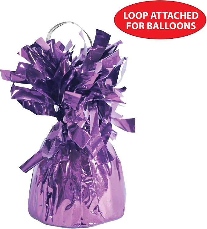 Beistle Metallic Wrapped Balloon Weight – 12 Pack, Pink Balloon Centerpiece Bouquet Holders, Party Decoration Accessories for Birthdays, Weddings, Graduations, and Retirement Celebrations, 6 Oz