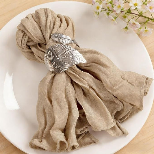 MLMC 10 Pack Nude Cheesecloth Napkins Bulk Washable Cloth Napkins Set of 10 21"x21" Rustic Boho Brown Gauze Dinner Table Napkins for Wedding Bridal Shower Family Gathering Decor