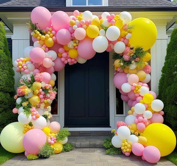 Yellow Balloon Different Sizes Latex Double Stuffed Matte Yellow Balloon Garland Arch Kit for Birthday Baby Shower Wedding Lemon Sunflower Party Decor