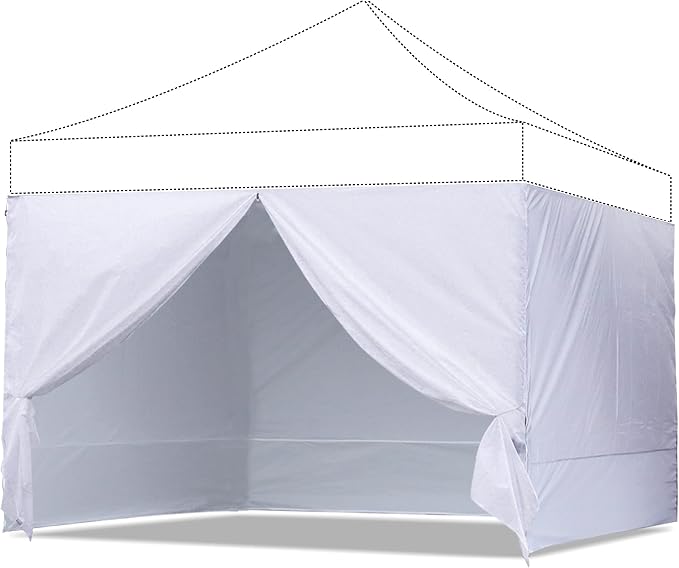 ABCCANOPY Side Wall 10x10, White (4 Walls Only, NOT Including Frame and Top)