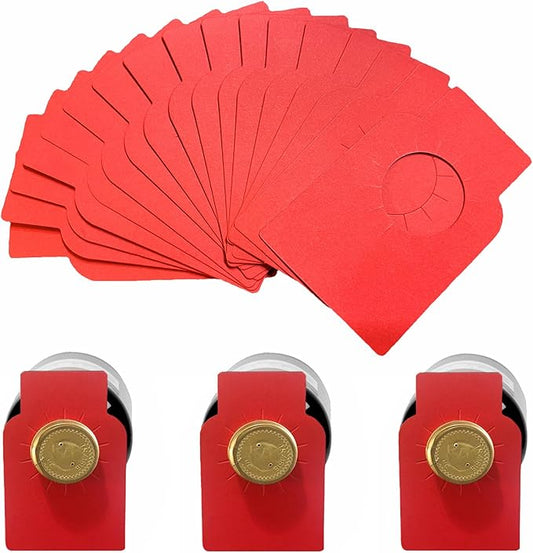 Wine Bottle Tags for Cellar Collection, Champagne,Hanging Labels for Name,Year,Tasting Notes (200Pack-Red)