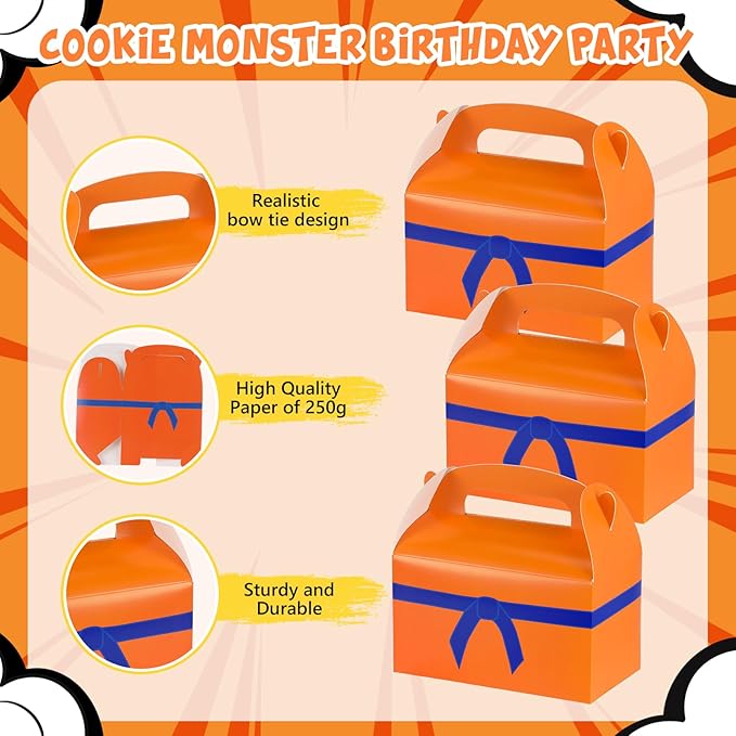Marspark 24 Pack Yellow and Red Star Anime Birthday Party Supplies, Paper Gift Boxes, Cartoon Candy Treat Boxes for Anime Themed Birthday Party Decorations