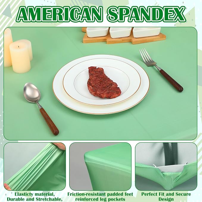 Frienda 4 Pcs Gradient Green Tablecloth Milk Silk 71 x 30'' Gradient Green Table Cloth Rectangle Table Cover for Birthday Wedding Baby Shower Banquet Picnic Holiday Party Decorations