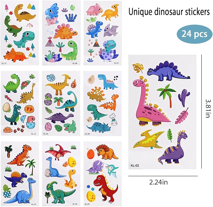 24 Set Back to School Gifts,Dinosaur Party Favors with 4-in-1 Dinosaur Pens, Mini Notebooks, First Day of School Gift for Welcome Back To School Student Gift Bulk Office School Exchange Gifts