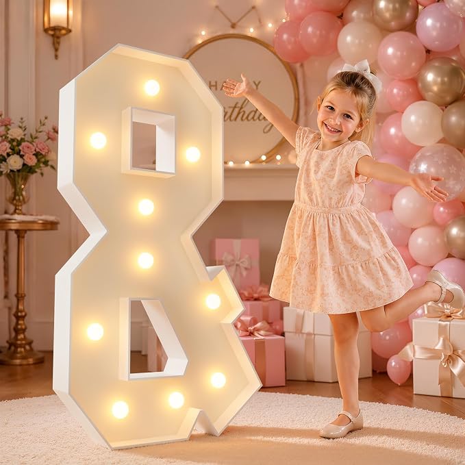 imprsv 4FT Marquee Light Up Letters for Birthday Party Decorations Large Marquee Letters for Wedding Event Bridal Shower Engagement Anniversarty Party Decor,Letter &