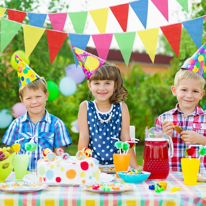 RUBFAC 1020ft 720pcs Colorful Pennant Banner Flags Multicolor Bunting String Triangle Flags Bulk, Garland for Grand Opening, Carnival Theme Birthday Party Decoration Outdoor Events Classroom Decor