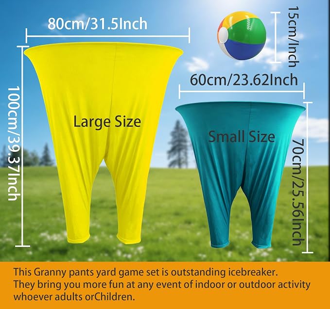 Granny Pants Yard Game Set,Outdoor Party Game Granny Pants Outdoor Game with Bouncy Balls and Air Pump Fun Family Reunion Backyard Games for Groups