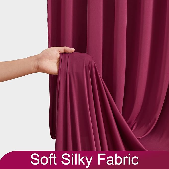 10ft x 7ft Burgundy Backdrop Curtain for Parties Wedding Maroon Wrinkle Free Backdrop Drapes Panels for Birthday Party Bridal Shower Photo Photography Polyester Fabric Background Decoration