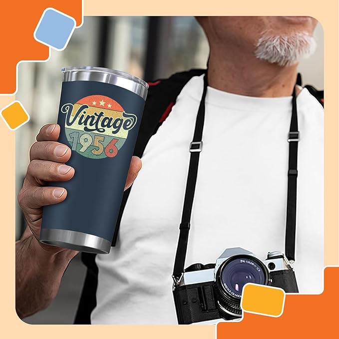 NewEleven 70th Birthday Gifts For Men Women - 70th Birthday Decorations - Gifts For Men Women Turning 70-70 Year Old Gifts For Man, Woman - 20 Oz Tumbler