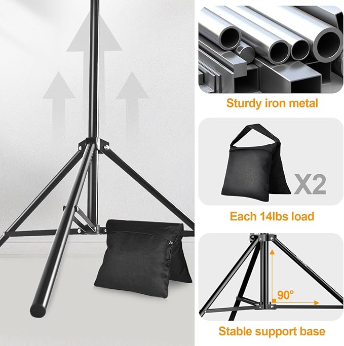 EMART Photo Backdrop Stand kit, 10 x 8.5 ft Back Drop Adjustable Frame for Photography, Photoshoot Banner Background Support Holder for Parties Dectoration