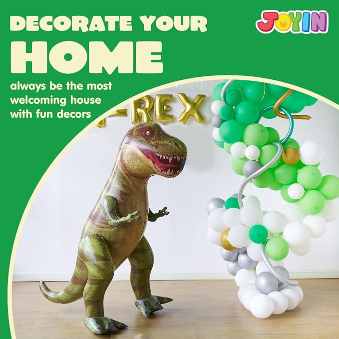 JOYIN 62” Giant T.rex Dinosaur Inflatable for Party Decorations, Birthday Party Gift for Kids and Adults, Dinosaur Pool Toys (Over 5Ft. Tall)