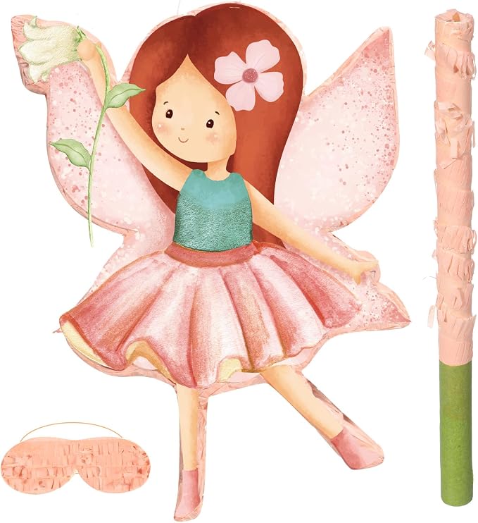 Blosssound Piñata Party Decorations Supplies Piñata Set with Stick Blindfold for Theme Birthday Baby Shower Celebration Decorations(Fairy)