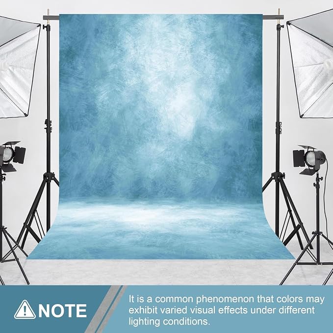 Abstract Professional Photography Backdrop for Portrait Photo Props Booth Background Photoshoot Studio with Polyester Fabric Roller Pocket on Top (8x14ft,Light Blue,No Stand)