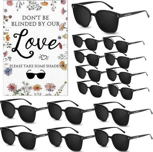Kanayu Wedding Sunglasses for Guests Wedding Gifts Sign Married Decorations Sunglasses Black Glasses Bridal Party Favors