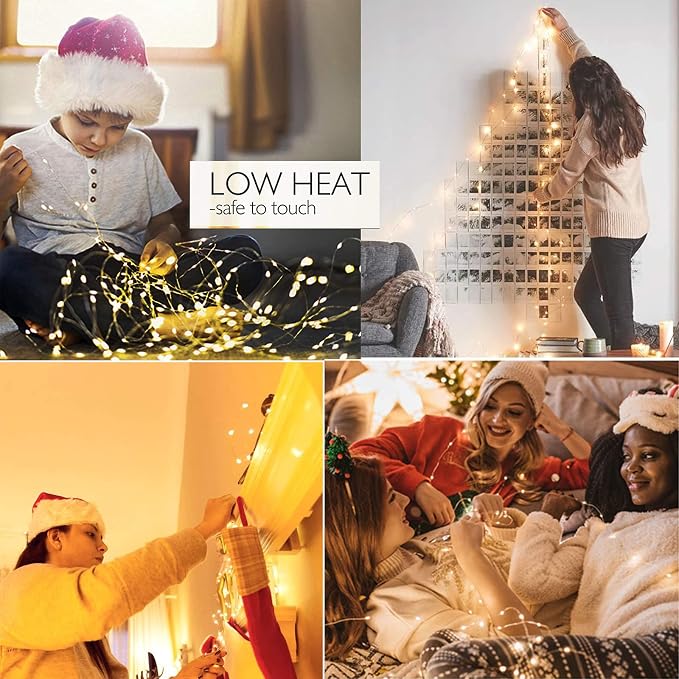YITING 24 Pack 30 Led Valentine's day Fairy Lights Battery Operated 10.2 FT (3m) Copper Wire LED Mini String Lights Waterproof Warm White Firefly Lights for Wedding Party DIY Jars Gifts Decoration