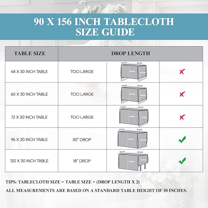 VidaFete Tablecloth 6 Pack 90 * 156inch Rectangle Table Cloth Polyester, Stain Wrinkle Resistant Polyester Dining Table Cover for Kitchen Dinning Party Wedding Rectangular Buffet Decoration(Yellow)