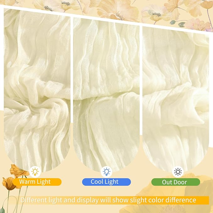4 Pack Beige Cheesecloth Table Runner 17 x 108 inch Boho Gauze Table Runner Rustic Sheer Cheese Cloth Table Decorations for Wedding Party Baby Bridal Shower Birthday Holiday Home