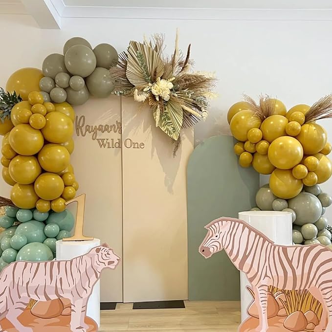 Golden Yellow Balloons, 53pcs Double Stuffed, 18in, 12in, 10in, 5in, Perfect for Birthday, Gender Reveal, Baby Shower, Boho Party Decorations