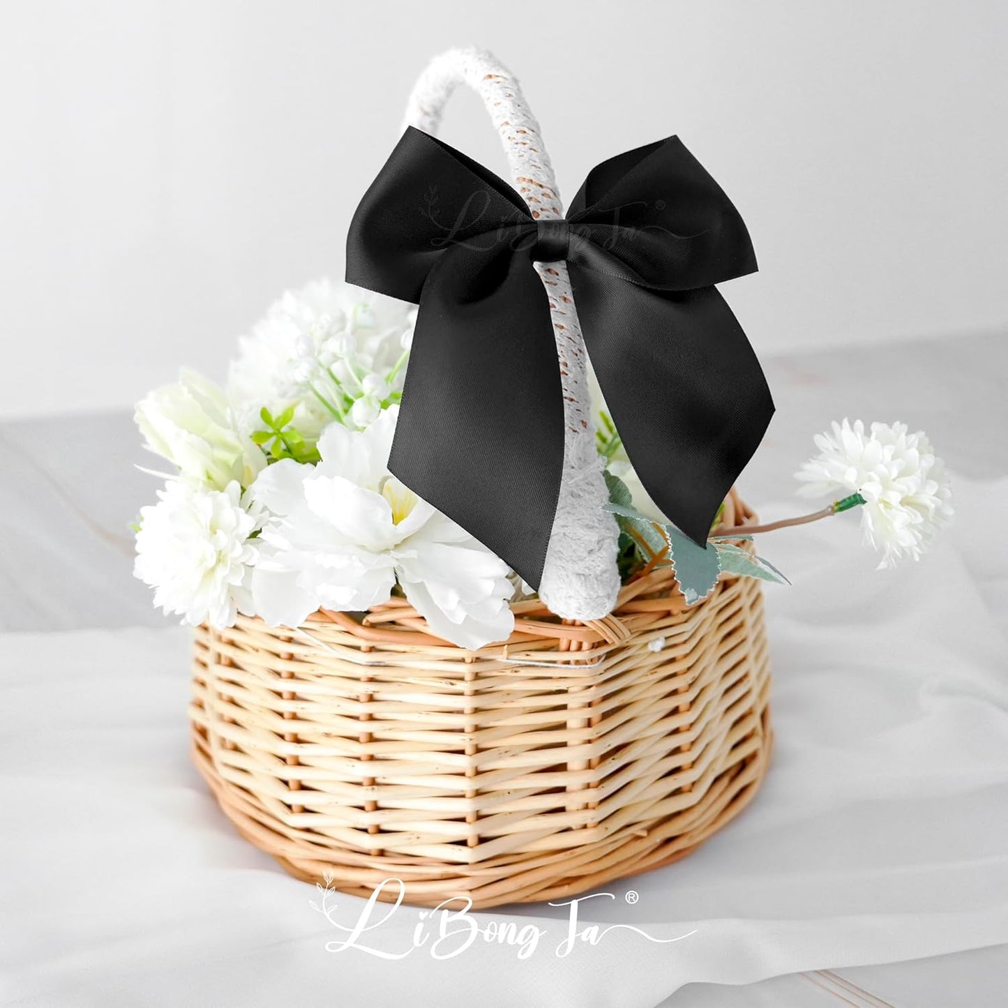 5'' Black Bow Party Decorations Satin Bows, Twist Tie Bows for Treat Bags, Cake Pops, Pre-Tied Bow Premade Ribbon Bows for Crafts, Holiday Bows for Gift Wrapping, Wedding Decor-24 Counts