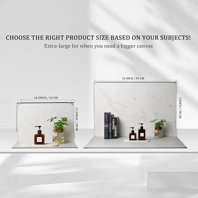 Food Photography Backdrops, 23x35inch 10Pcs Double-Sided Product Background Paper (20 Patterns), Photo Backdrop Board with T-Stand & Clamps for Jewelry, Cosmetics