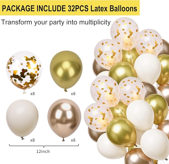 Golden Birthday Party Decorations,Gold Birthday Decorations with Happy Golden Birthday Banner,Paper Lanterns,Tissue Pom Poms,Fan,Gold Cream Balloons for Women Men,Photo Backdrop Decor,Gold Party
