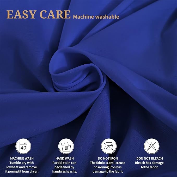 6 Packs Round Cocktail Table Skirt 32"x 43" Spandex Stretch Cocktail Tablecloth with Wavy Drapes, Royal Blue Spandex Fitted High Top Table Covers for Wedding Bar Party Birthday Banquet Tables