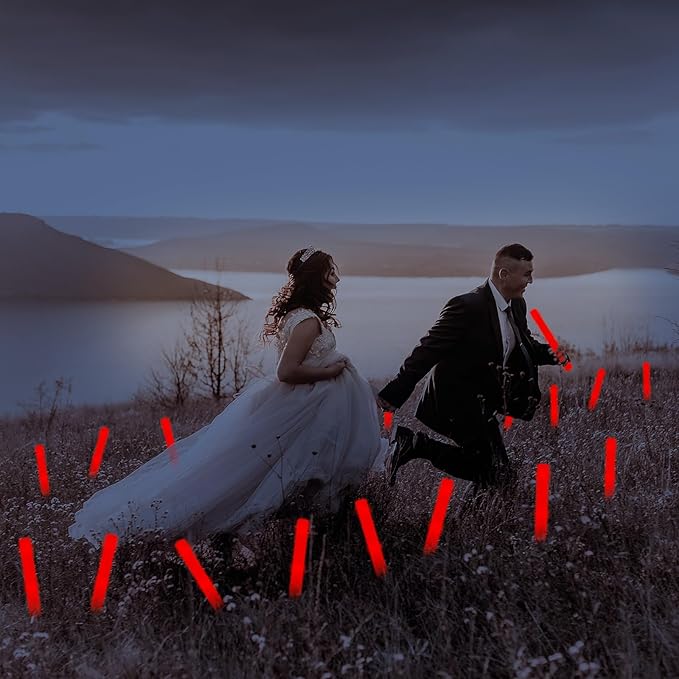 60Pack LED Glow Foam Sticks Bulk,Light Up Glow Sticks with 3 Flashing Modes,Red Glow Wands Party Pack,Glow In The Dark Party Supplies for Valentines Day,July 4th, Wedding,Birthday,Concert