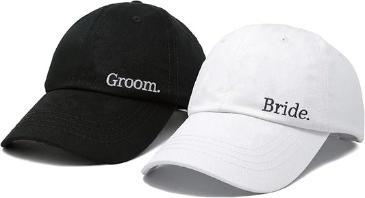 LADY&HOME Mr and Mrs Hats,Bride Groom Hats,Honeymoon Essentials Wedding Engagement Gifts for Couples