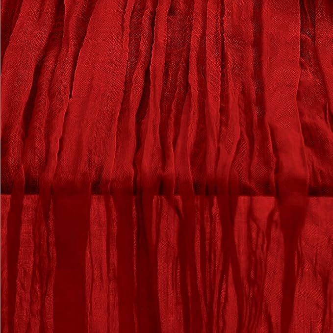 1 Pack Burgundy Cheesecloth Table Runner 35x120 Inch 10Ft Rustic Gauze Cheese Cloth Table Runner Sheer Cheesecloth Table Runners for Wedding Party Bridal Shower Decoration