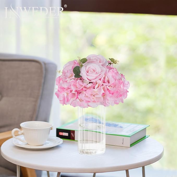 Pink Flowers Balls for Centerpieces: 10 PCS 11.8" Diam Flower Centerpieces for Tables in Wedding Reception Decorations Arrangement for Party Celebration Planners