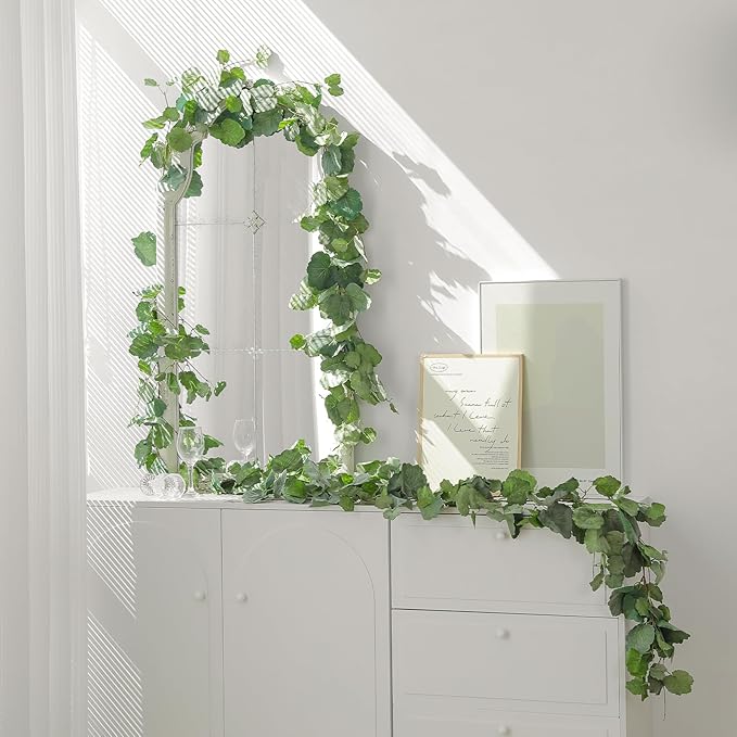 3 Strands Odorless Begonia Artificial Vines, 6FT Silk Ivy Garland, Fake Greenery Hanging Plants, Decoration for Party, Wedding, Room, Office