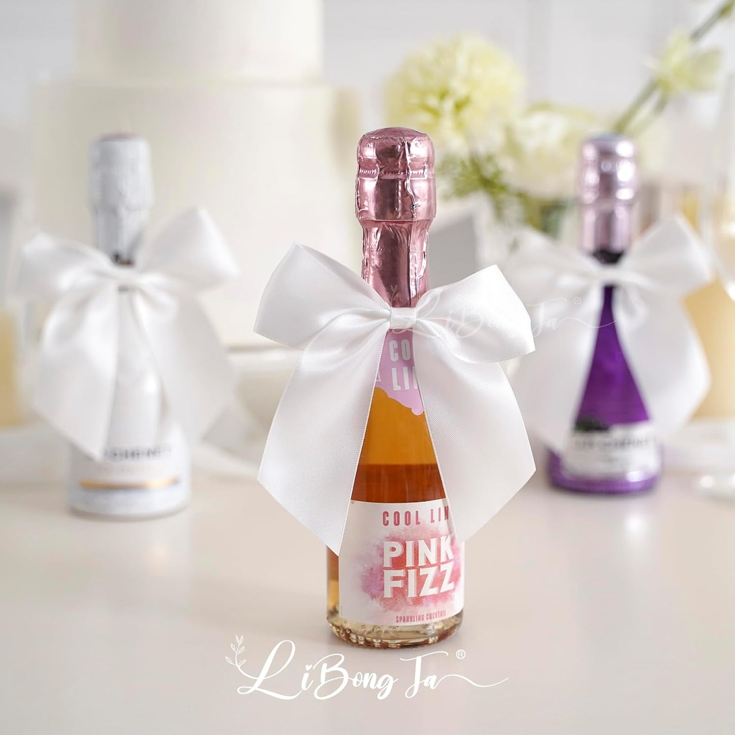 4.5" Satin Ribbon White Bows for Gift Wrapping, Twist Tie Bows, Cute Bows for Crafts, Party Favors, Premade Bows Pre-Tied Decorative Bows for Flower Bouquets Candy Apple Bows-24 Counts