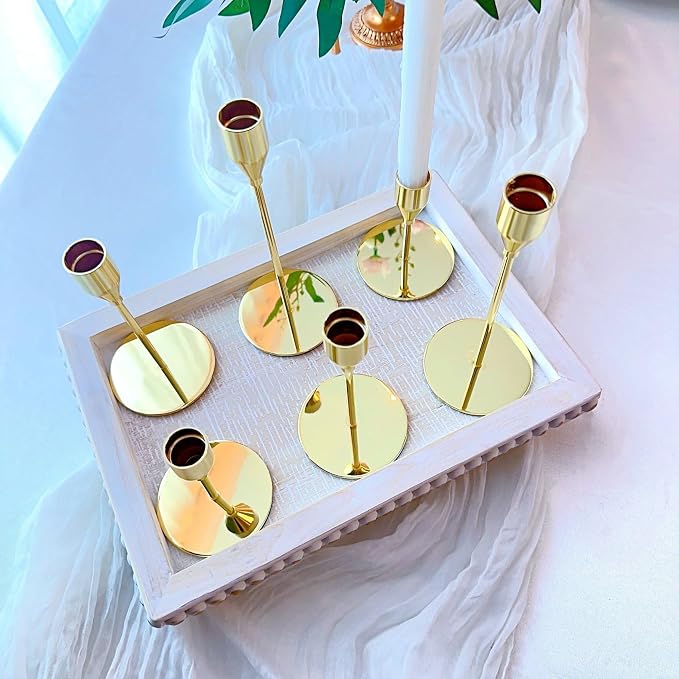 Gold Taper Candle Holders for Wedding Table Centerpiece,Tall Taper Candlestick Holders Bulk Set of 27,Metal Candle Stick Holder for Table or Mantel Centerpiece,Dinning,Festival,Party Home Decor