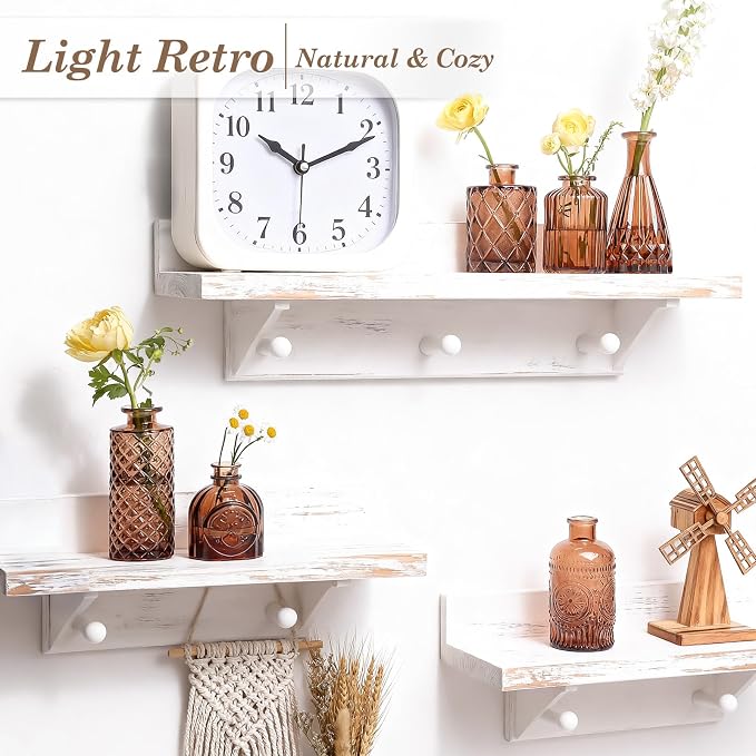 TBWIND 12-Piece Glass Bud Vase Set – Small Caramel Coffee Brown Etched Glass Vases with Unique Shapes and Weighted Base for Windowsills, Bathrooms, and Table Centerpiece Décor