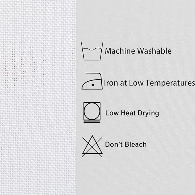 Hiasan Faux Linen Rectangle Tablecloth - Wrinkle and Stain Resistant Washable Table Cloth for Kitchen Dining Room Holiday Table Cover for Dinner, White, 70 x 120 Inch
