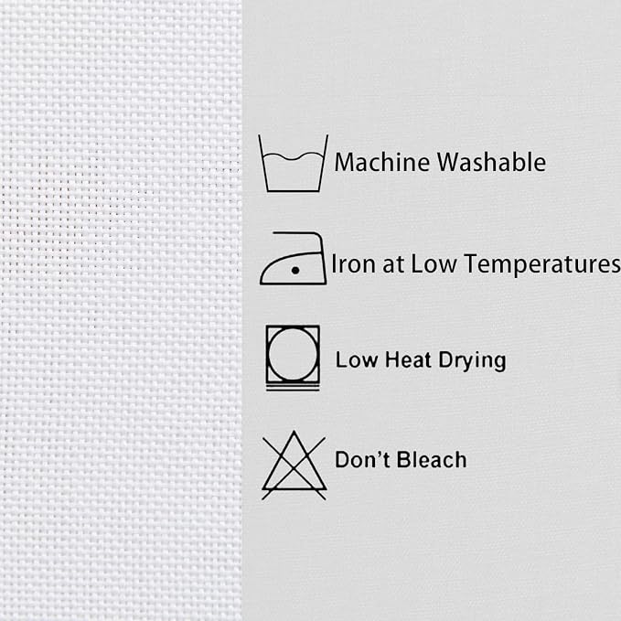Hiasan Faux Linen Rectangle Tablecloth - Wrinkle and Stain Resistant Washable Table Cloth for Kitchen Dining Room Holiday Table Cover for Party Dinner, White, 54 x 80 Inch