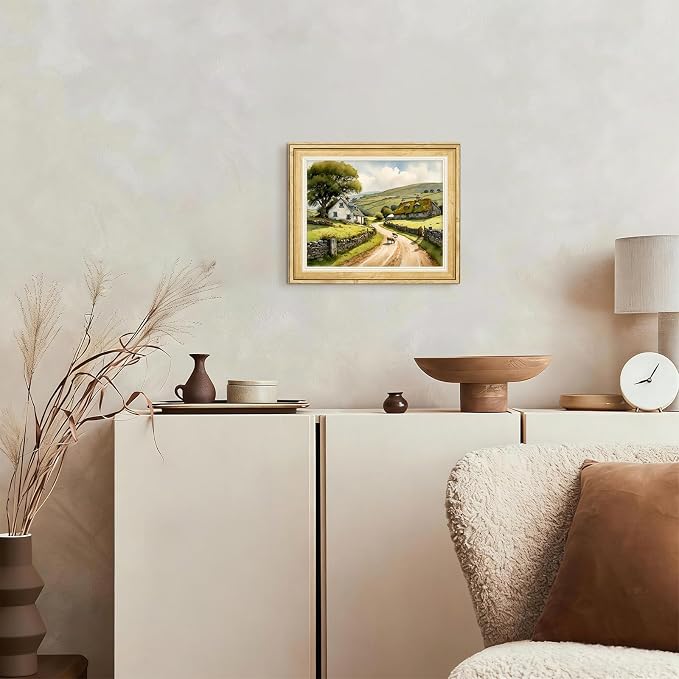 5x7 Picture Frame, Rustic Wood Style - Wall Mounting Horizontal and Vertical Display 4x6 Picture with Mat or 5 x 7 Poster without Mat for Living Room, Bedroom, Office Décor
