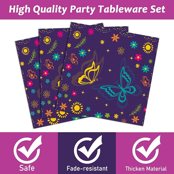 gisgfim 50 Guests Magic Movie Birthday Party Supplies Set Magic Movie Party Decoration Magic Movie Party Tableware Paper Plates Napkins for Boy Girl Birthday 200 PCS