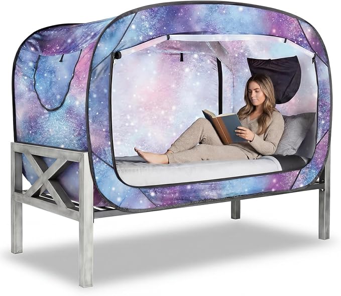 ANC POP Bed Tent Twin Bed Canopy Portable Dream Tent for Adult Indoor Sleeping Tents with 2 Doors Breathable Private Space Tents, Unicorn