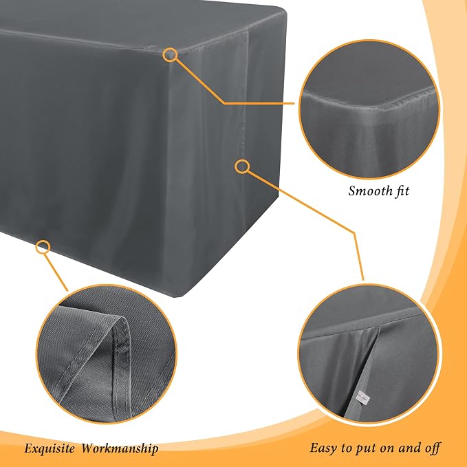 Obstal 2 Pack Table Clothes for 4 Foot Rectangle Tables - Water Resistant Washable Fabric Polyester Rectangle Table Cover Protector for Wedding, Banquet and Trade Shows, 48L x 24W Inches, Dark Grey