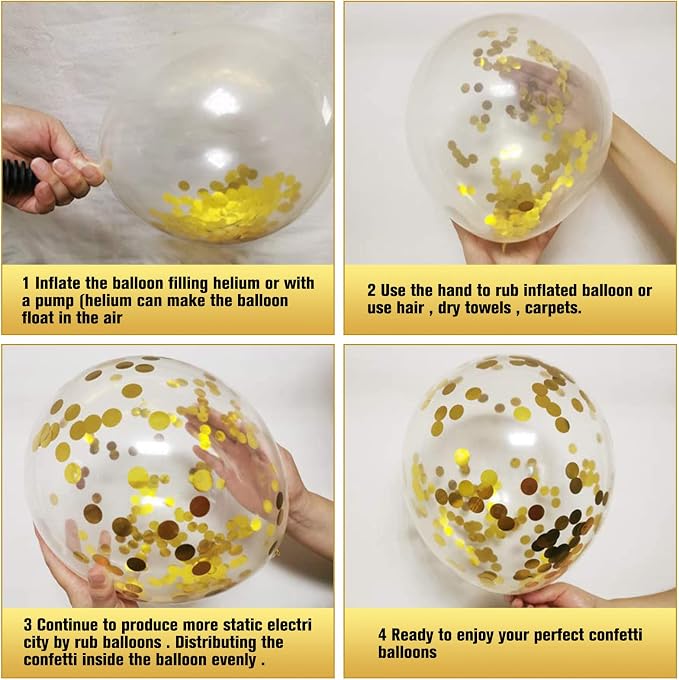 30Pcs Happy Anniversary Balloons Decorations Kit, 12 Inch Black Gold Happy Wedding Anniversary Latex Confetti Balloons Party Supplies, 10th 20th 30th 40th 50th 60th Indoor Outdoor