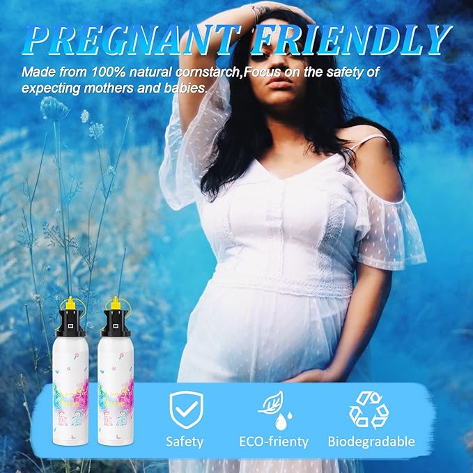 SRG Gender Reveal Fire Extinguisher Color Blaster | 2 Packs Baby Boy Blue Gender Reveal Extinguisher Smoke | Spray for Gender Reveal Decorations & Ideas（Blue）