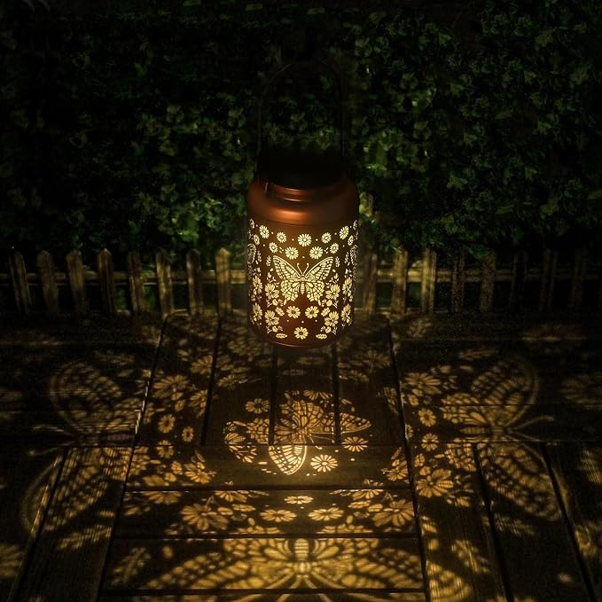 Cawalap Birthday Day Gifts for Women, Butterfly Solar Lanterns Outdoor