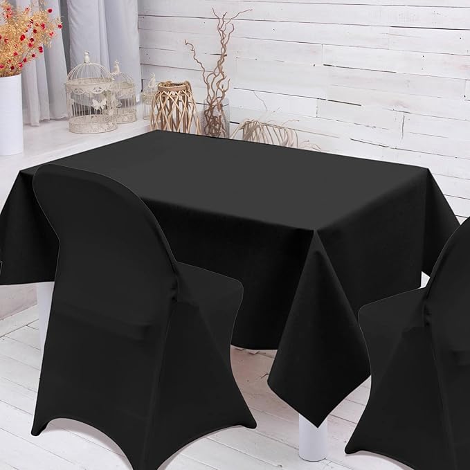 Folding Chair Covers 30 PCS Stretch Spandex Chair Covers Upgraded Universal Washable Fitted Chair Slipcovers Protector for Party, Wedding, Holidays, Banquet, Celebration (Black, 30 PCS)