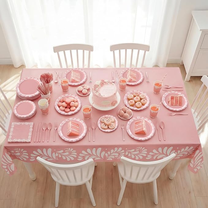 Vesici 452 Pcs Pink Cielito Lindo Party Decoration Platos De Barro Mexicanos Fiesta Paper Plates Mexican Napkins Tablecloth Talavera Tableware Set Cinco De Mayo Baby Shower Wedding Supplies, Serve 50