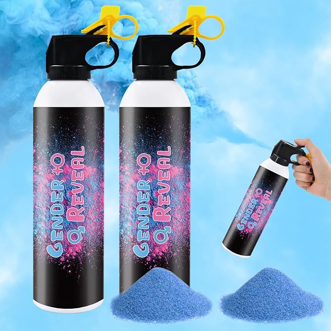 Colorful Corn Power Spray Gender Reveal Smoke Powder Spray Gender Reveal Smoke Bombs Color 2 Blue 2pack 100g/each Smoke Bombs Powder Blaster for Baby Reveal Ideas