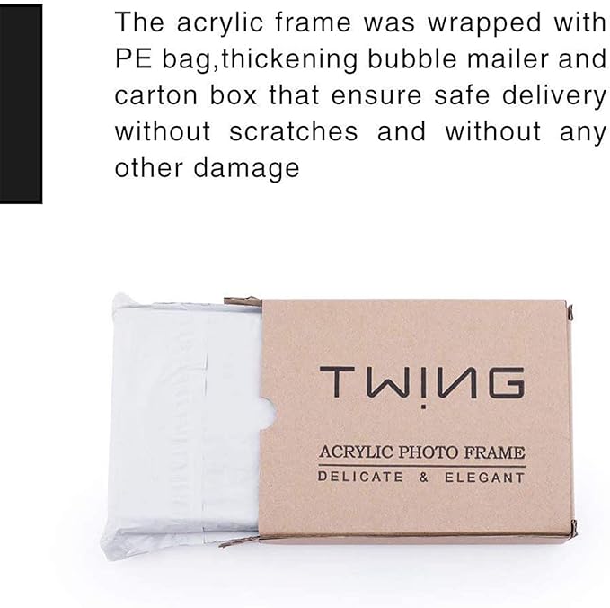 TWING Acrylic Picture Frames 8x10 5 Pack,12+12MM Thick Double Sided Photo Frame,Clear Magnetic 8 by 10 Picture Frame,Self Standing Block Frame Gift Ideal